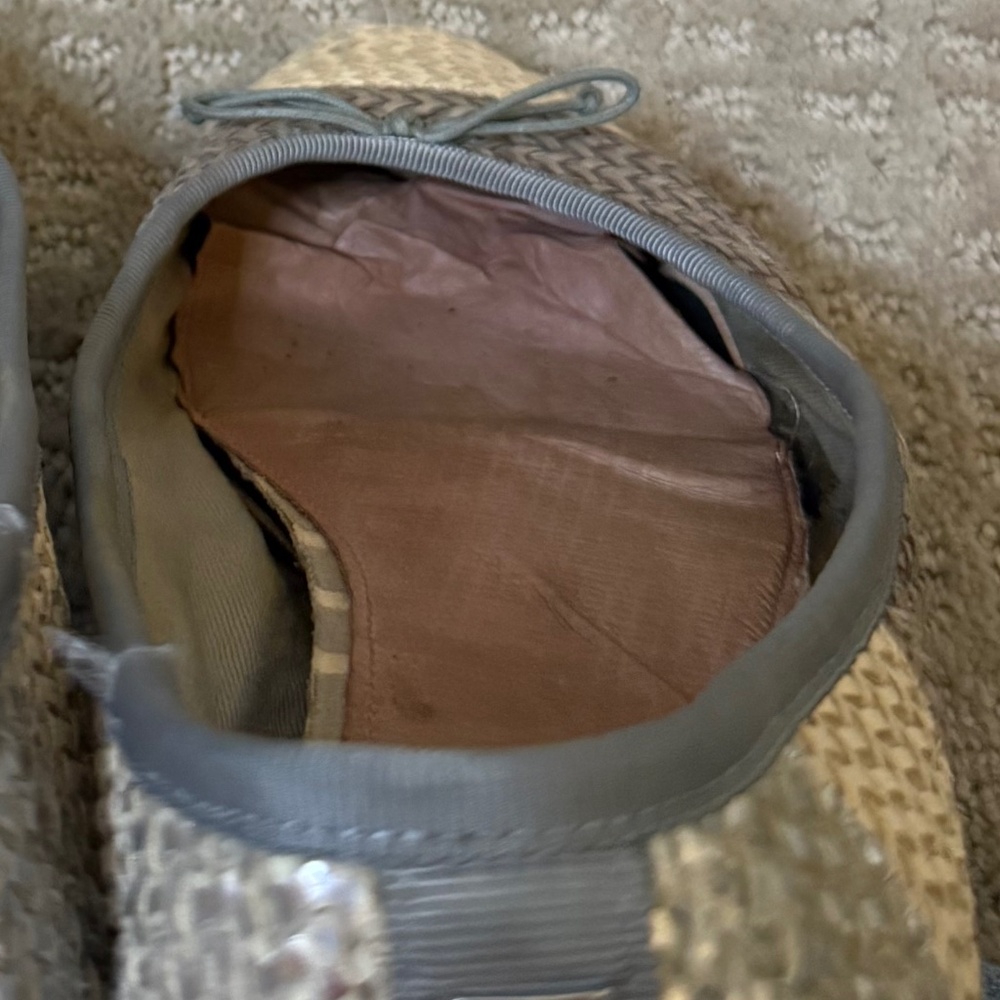 Sperry Woven Ballet Flats (Size 10) Tan Gray Raffia Straw Colorblock - Picture 8 of 10